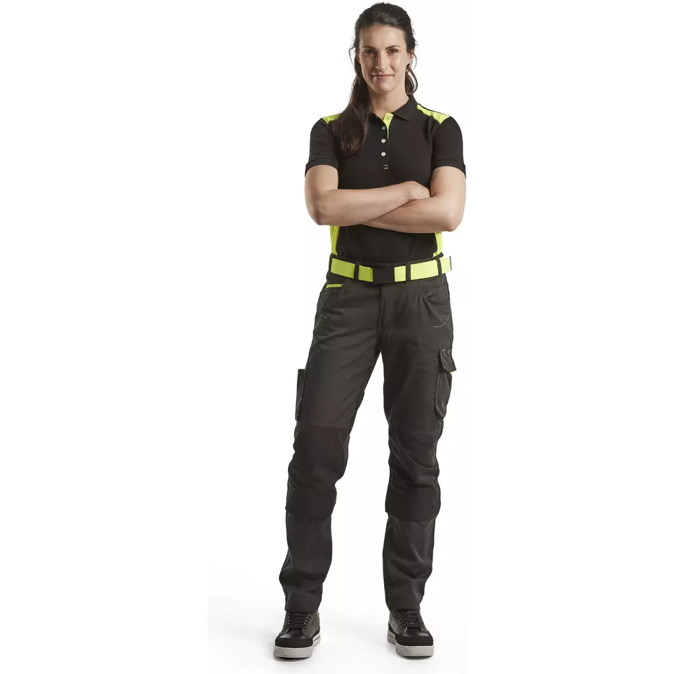 Blåkläder 339010509933, Ladies Polo Shirt, Black/Yellow, image 5, gallery thumbnail