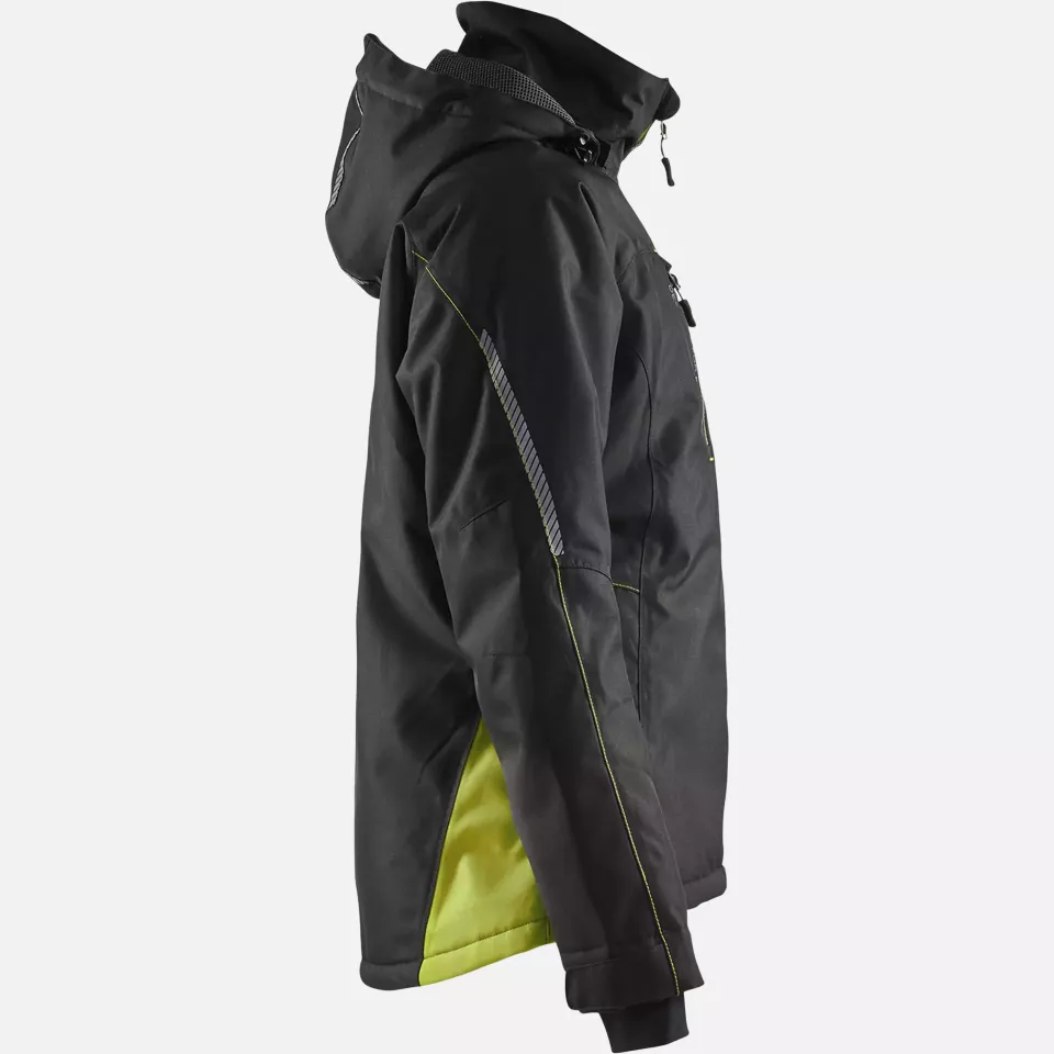 Blaklader 497219779933, Women's Lined Lightweight Winter Jacket, Black/Yellow, image 2, gallery thumbnail