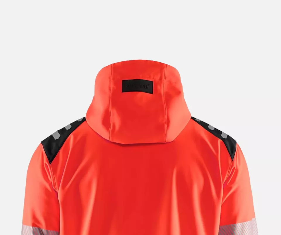 Blaklader 449125135599, High Vis Softshell Jacket, Red/Black, image 9, gallery thumbnail