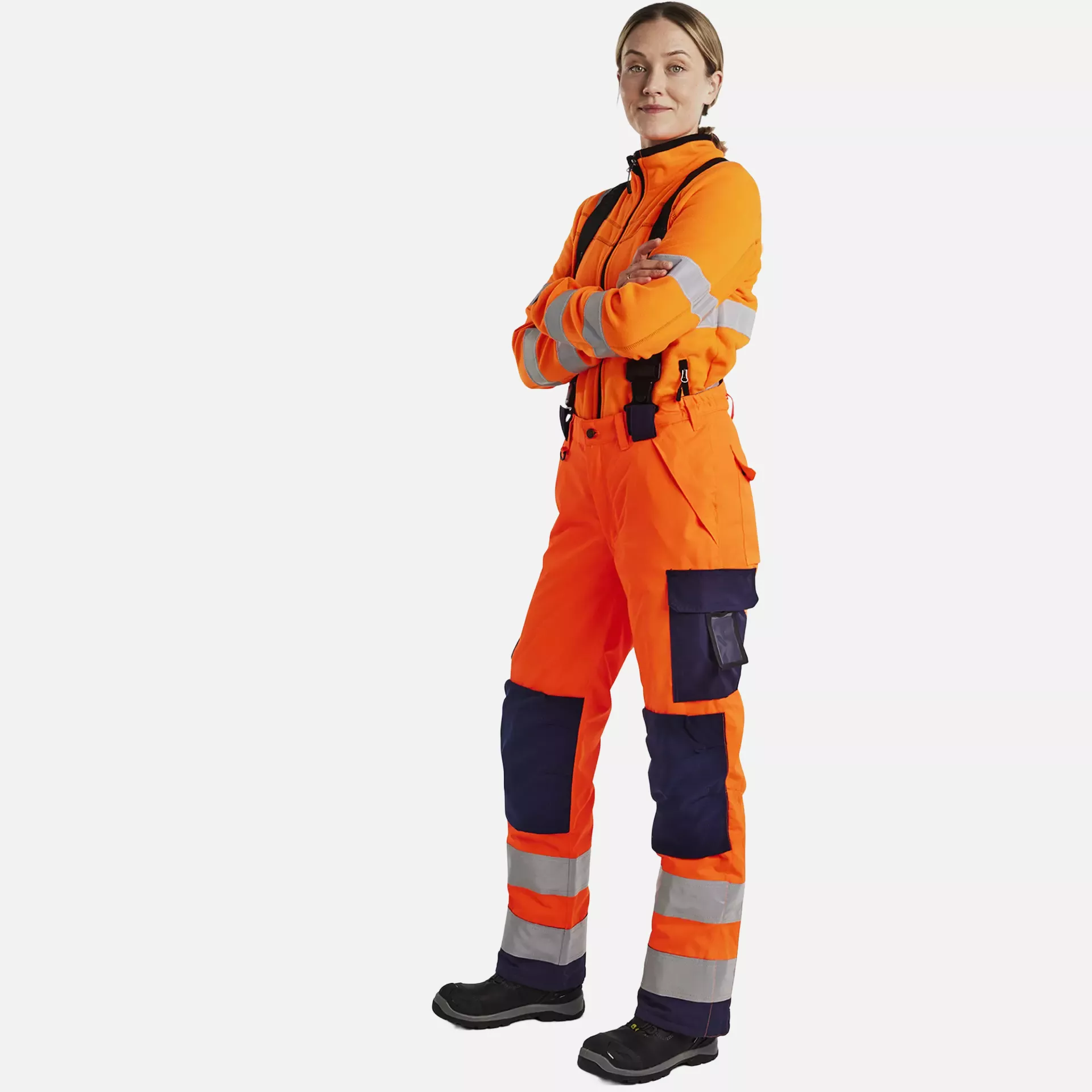 Blaklader 788519775389, High Vis Ladies Winter Work Trousers, Orange/Navy Blue, image 5