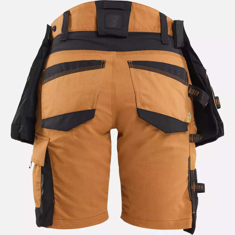 Blaklader 717511494099, STRIKER Ladies Stretch Craftsman Shorts, Rust/Black, image 4, gallery thumbnail
