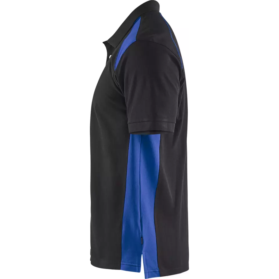 Blaklader 332410509985, Polo Shirt, Black/Cornflower Blue, image 3, gallery thumbnail