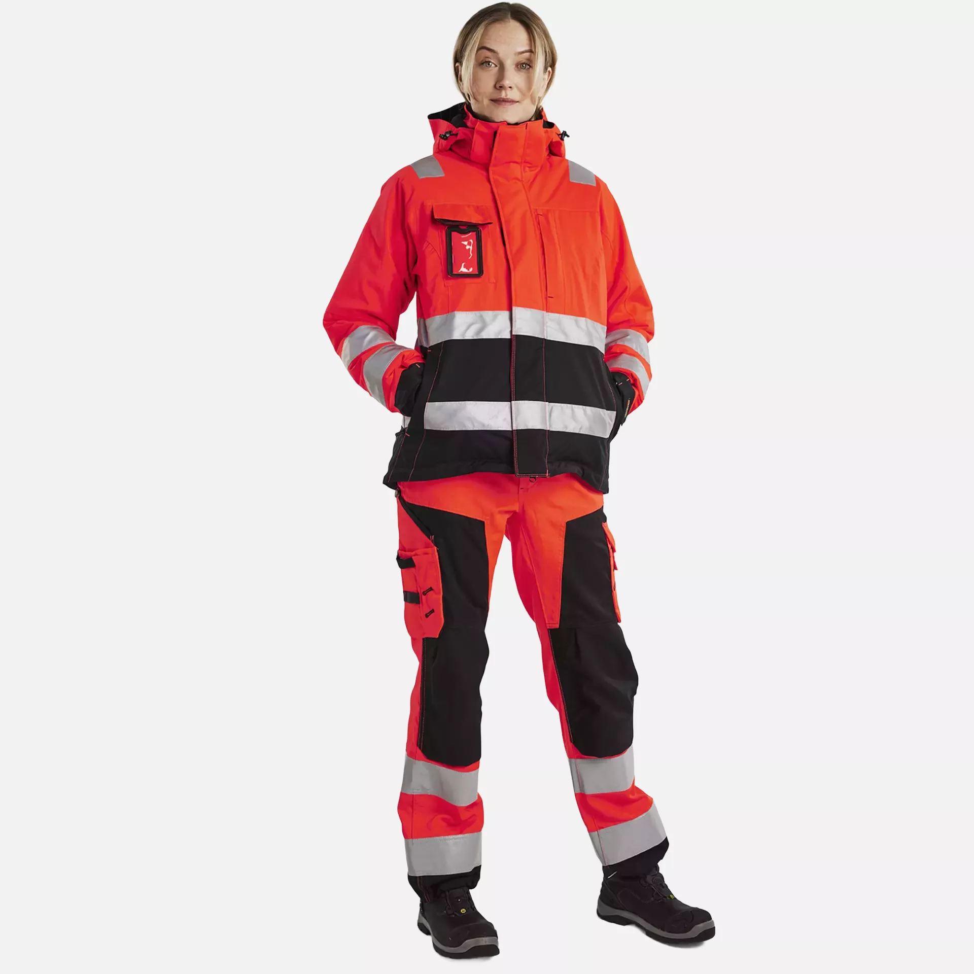 Blaklader 487219875599, High Vis Ladies Winter Jacket, Red/Black, image 5