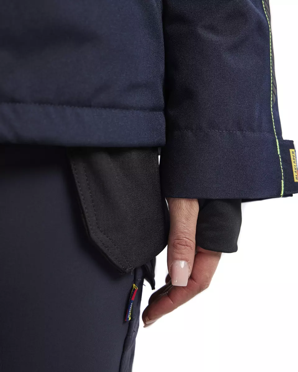 Blaklader 497219778633, Ladies Lined Lightweight Winter Jacket, Dark Navy/Yellow, image 9, gallery thumbnail