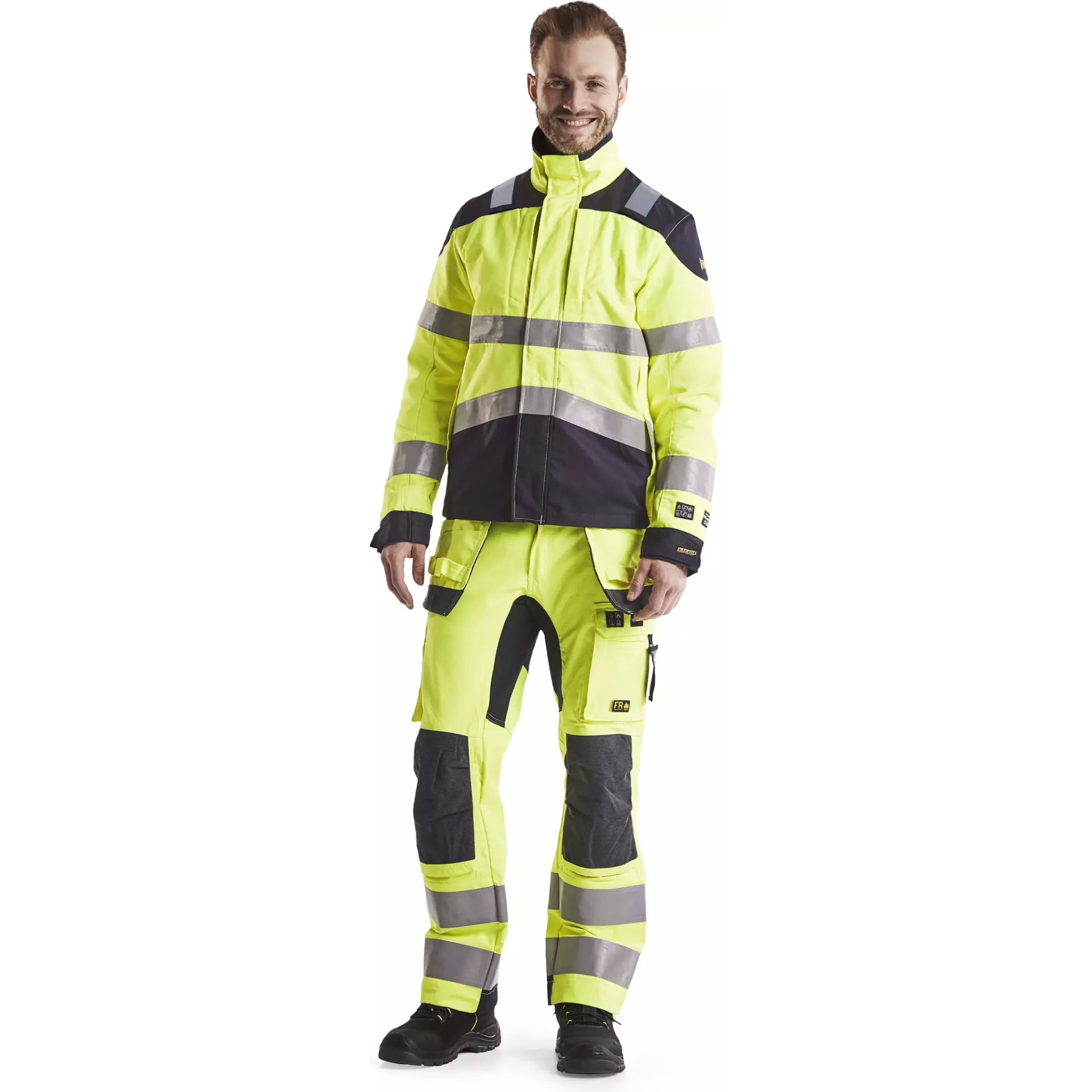 Blåkläder 158715123389, Multinorm Stretch Work Pants, Yellow/Navy Blue, image 5