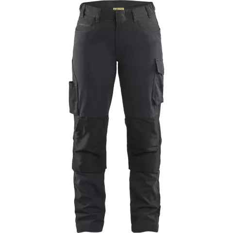 Blaklader Ladies Stretch Work Trousers, Black/Dark Grey