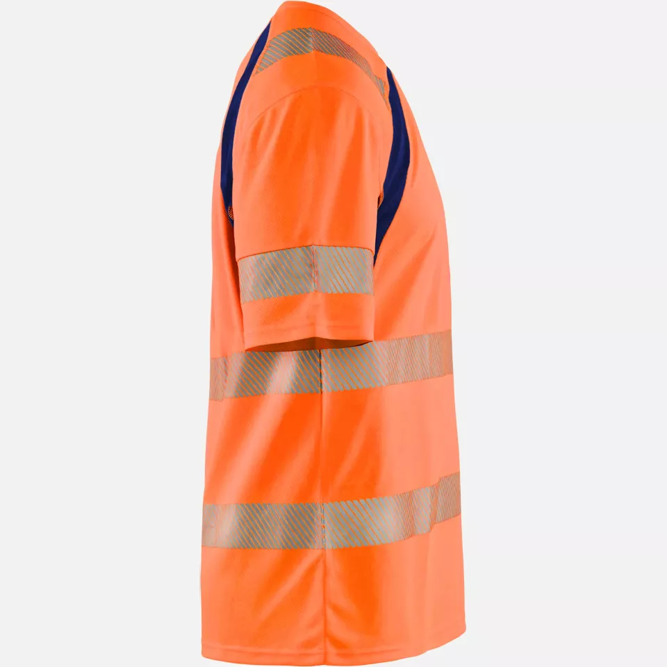 Blaklader 339710135389, High Vis UV Protection T-Shirt, Orange/Navy Blue, image 2, gallery thumbnail