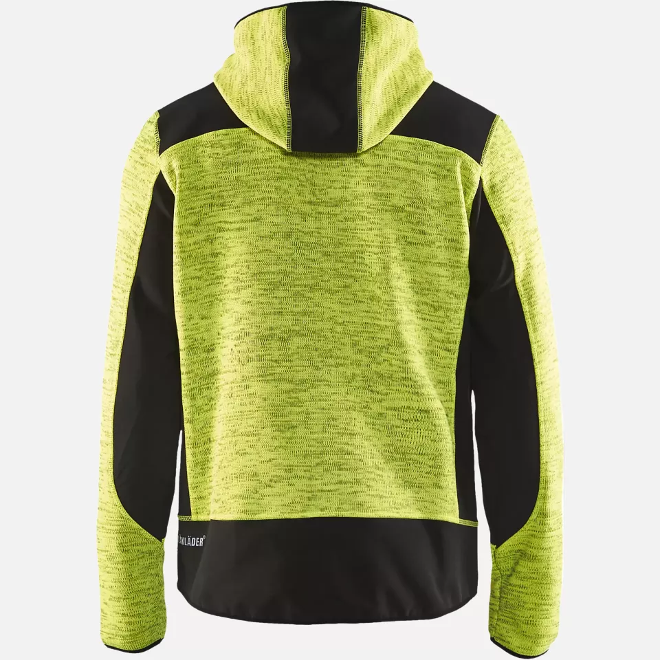 Blaklader 493021173399, Knitted Softshell Jacket, Yellow/Black, image 4, gallery thumbnail