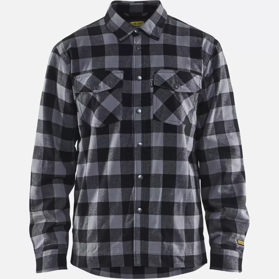 Blaklader 322511319799, Lined Flannel Shirt, Dark Grey/Black, image 1, gallery thumbnail