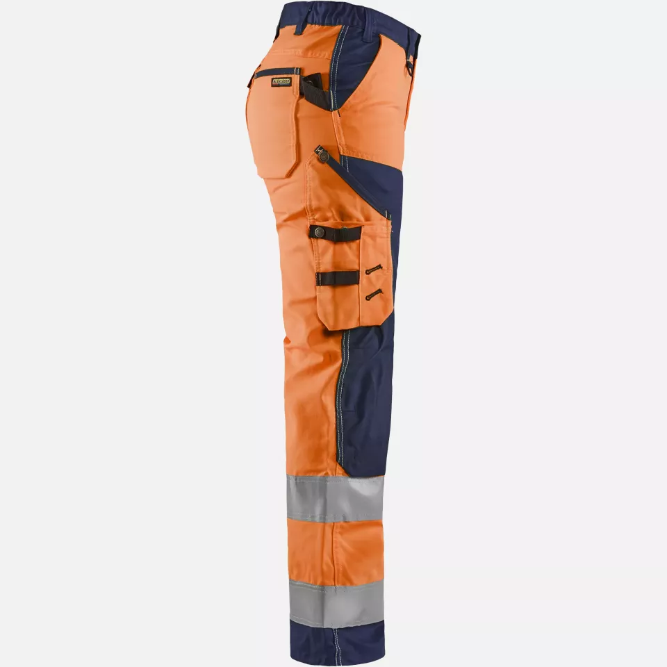 Blaklader 715518115389, High Vis Damen Arbeitshose, Orange/Marineblau, image 2, gallery thumbnail