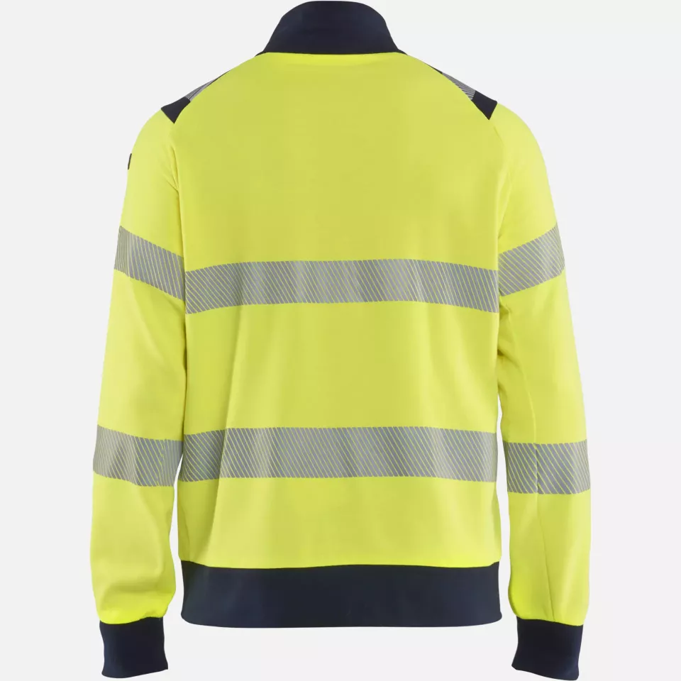 Blaklader 346117623389, Multinorm Sweatshirt with Zip, Yellow/Navy, image 4, gallery thumbnail