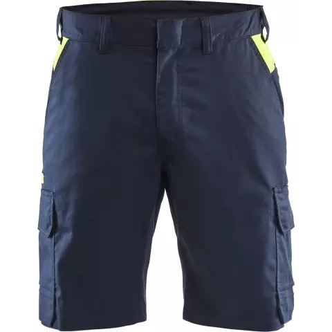 Blaklader Industry Stretch Shorts, Dark Navy/Yellow