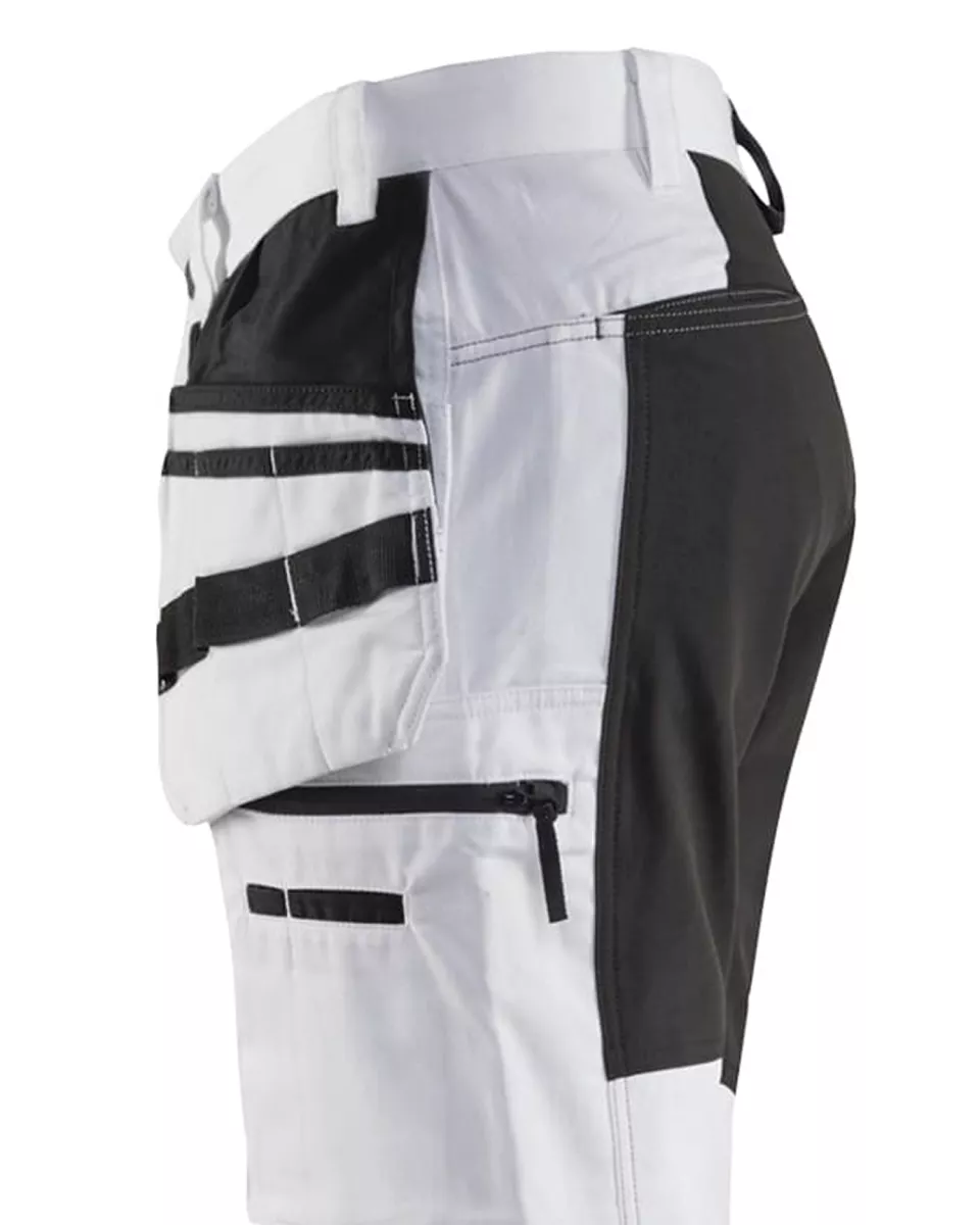 Blaklader 191010001099, Painter Trousers with Stretch Inserts, White/Black, image 6, gallery thumbnail