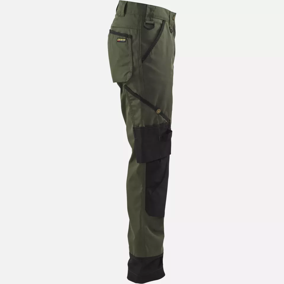 Blaklader 715418354699, Women's Garden Work Trousers, Army Green/Black, image 2, gallery thumbnail