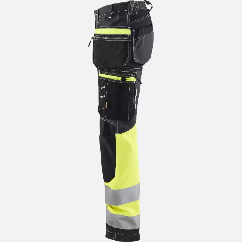 Blaklader 719613709933, High Vis Damen Stretch Arbeitshose, Schwarz/Gelb, image 3, gallery thumbnail