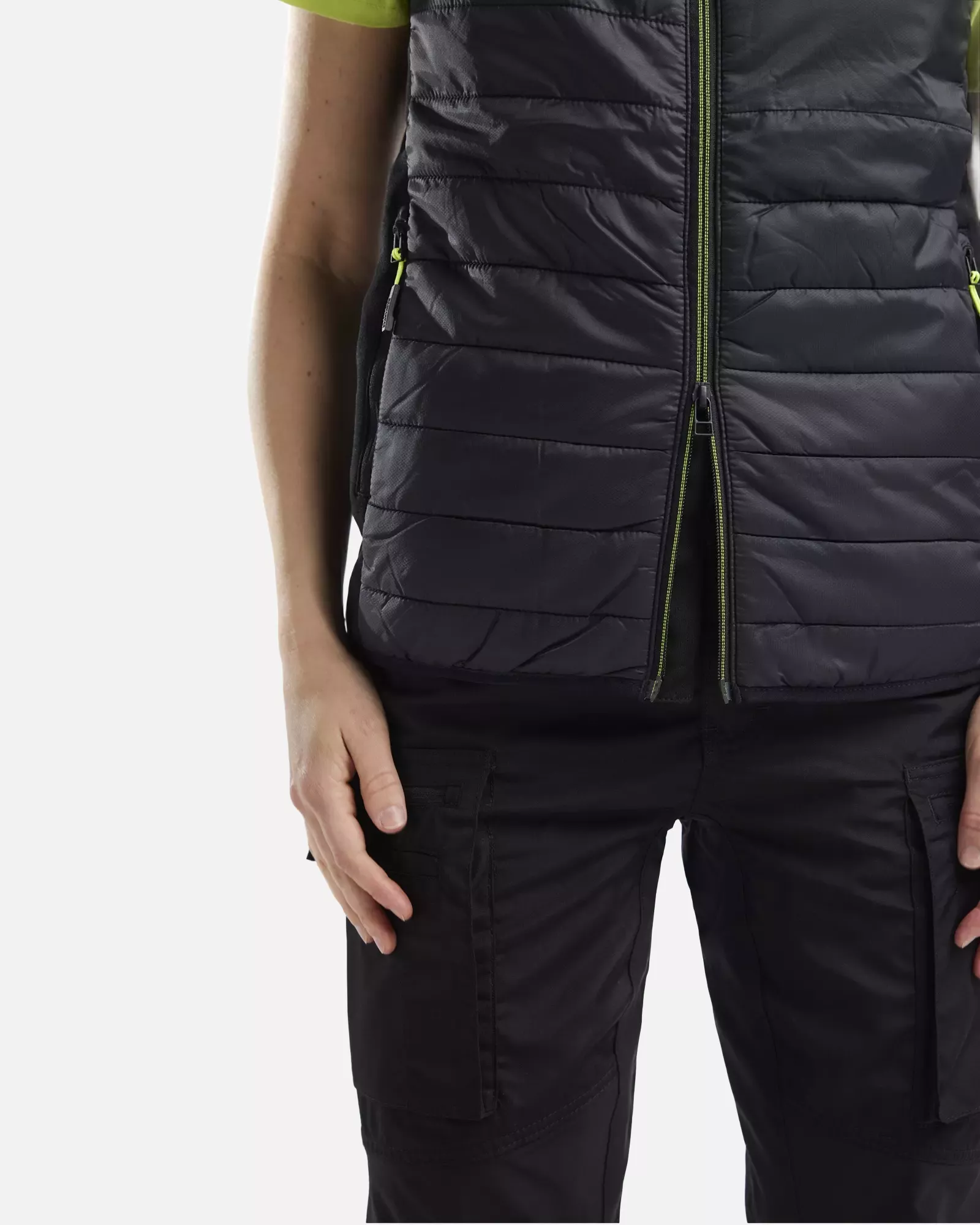 Blaklader 386420309933, Women's Lined Vest, Black/Yellow, image 6