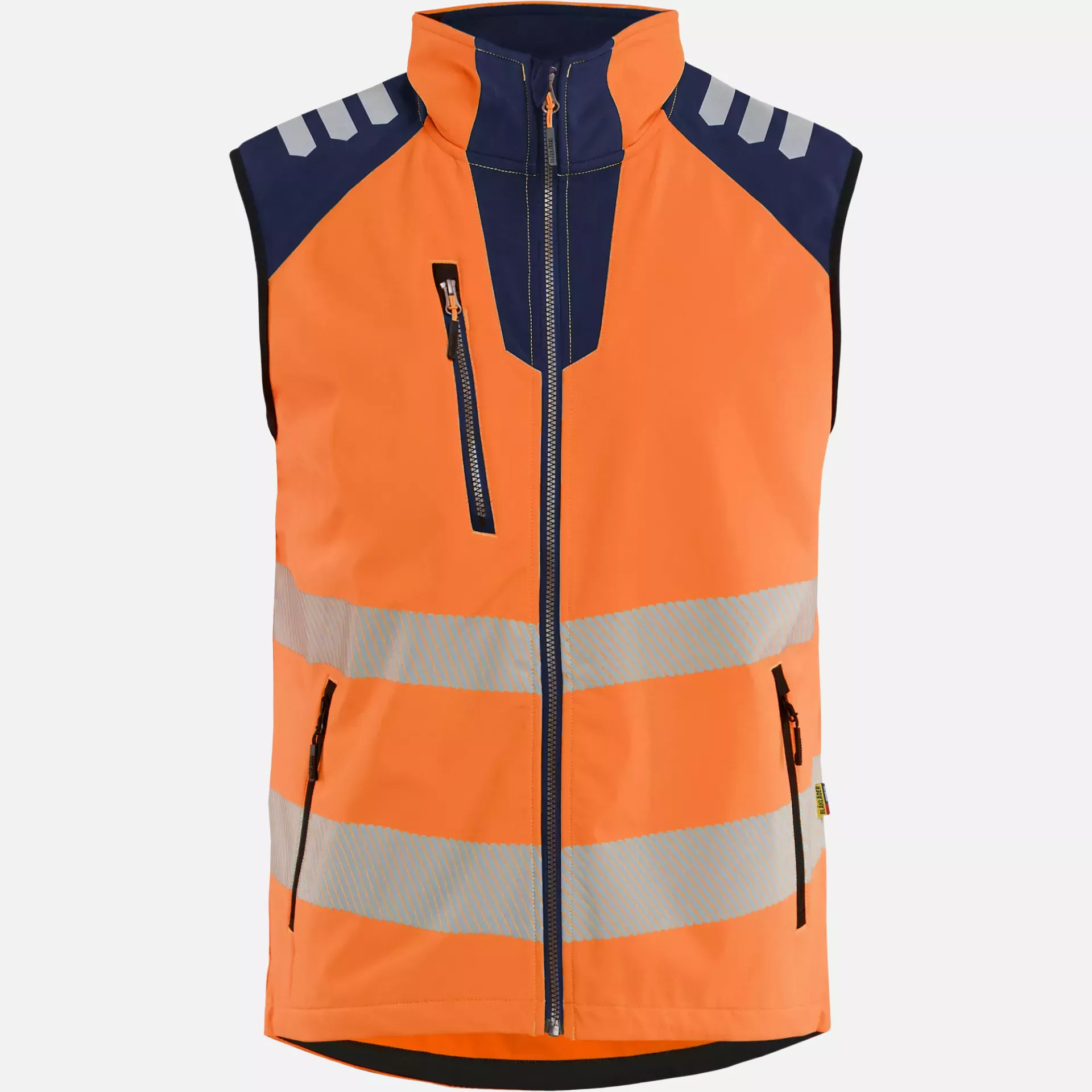 Blaklader 309125135389, Softshellweste Warnschutz, High Vis Orange/Marineblau, image 1
