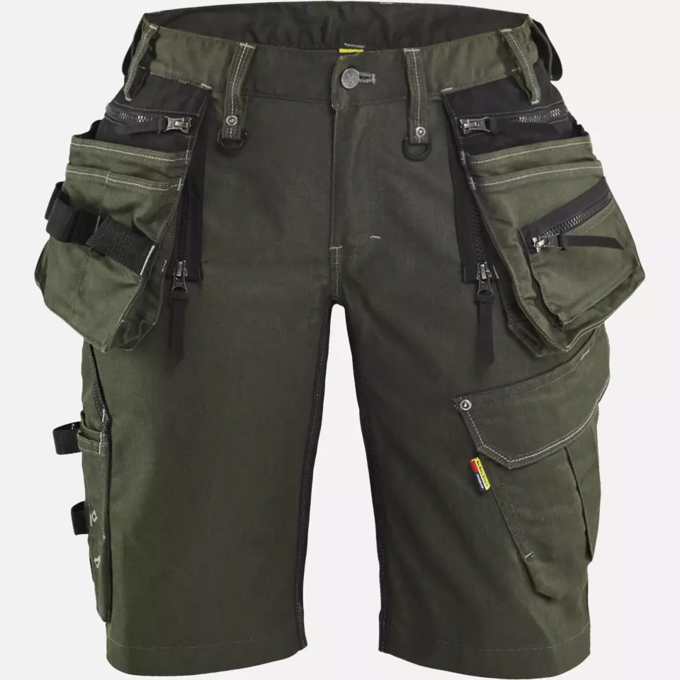 Blaklader 799211414298, X1900 Ladies Stretch Craftsman Shorts, Forest Green/Black, image 1, gallery thumbnail