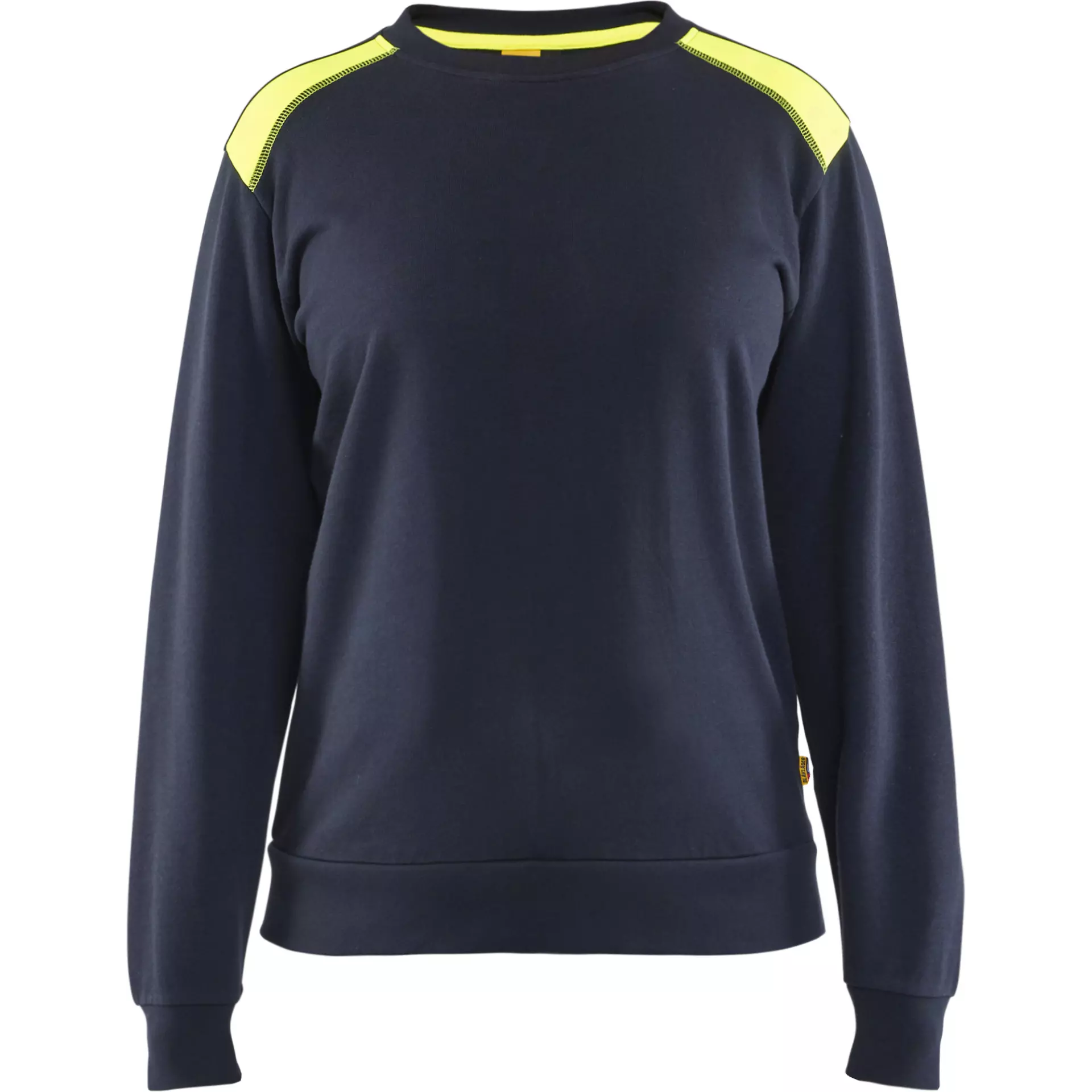 Blåkläder 340811588633, Women's Sweatshirt, Dark Navy/Yellow