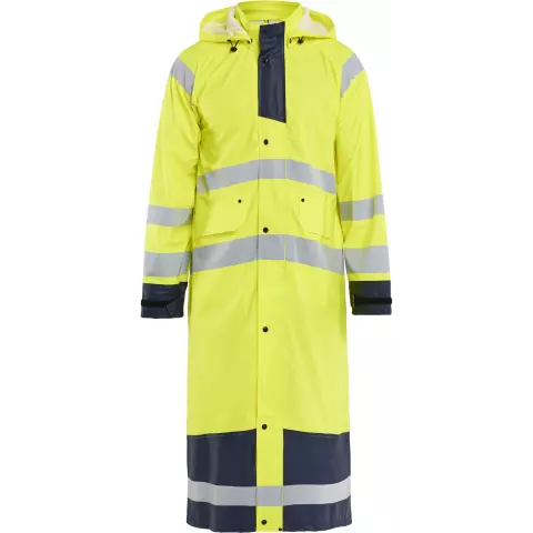 Blaklader High Vis Raincoat, Yellow/Navy