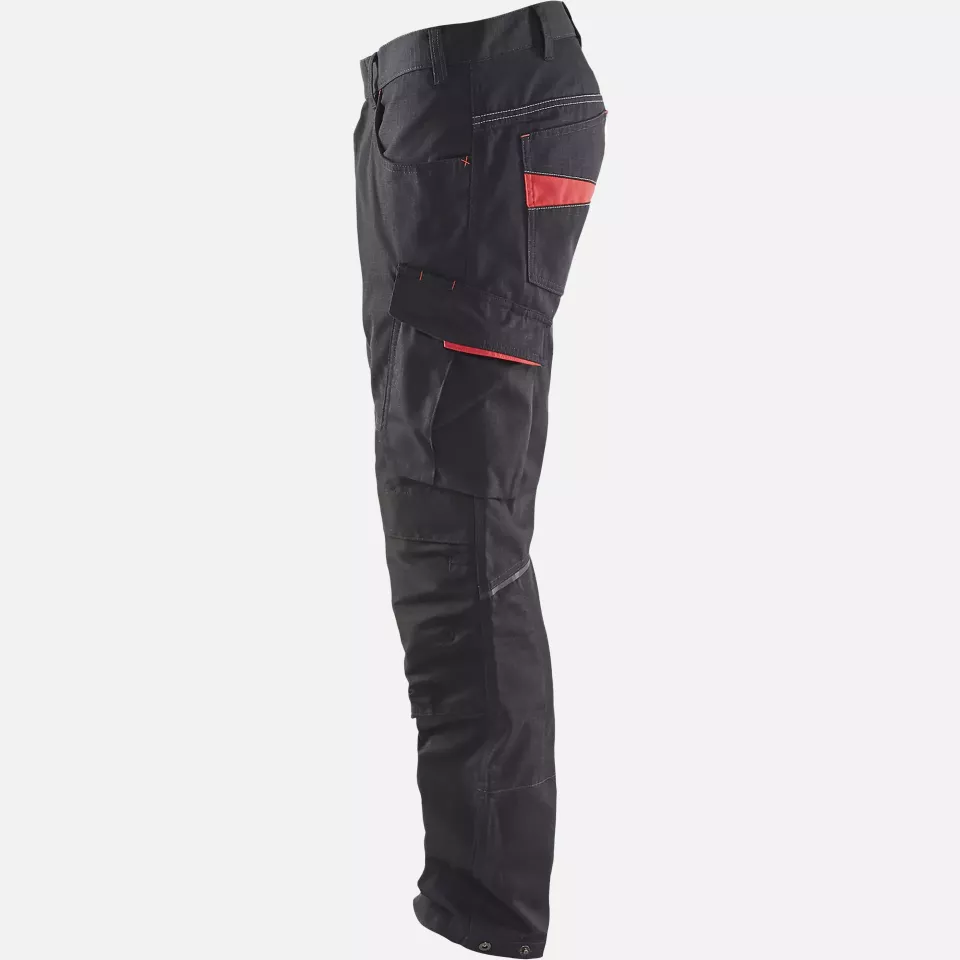 Blaklader 149513309956, Stretch Work Trousers, Black/Red, image 3, gallery thumbnail