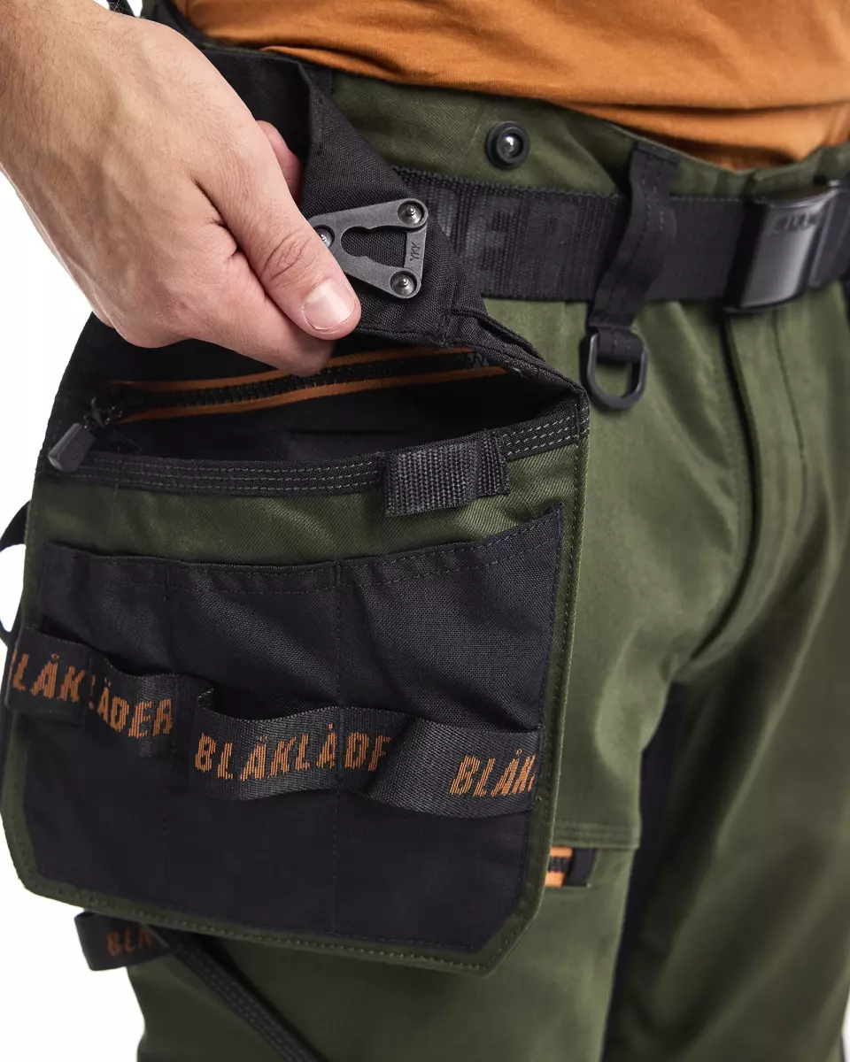 Blåkläder 197011494240, STRIKER Stretch Craftsman Work Trousers, Forest Green/Rust, image 11, gallery thumbnail