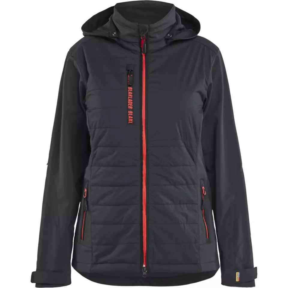 Blåkläder 473325139956, Women's Hybrid Jacket, Black/Red, image 1, gallery thumbnail