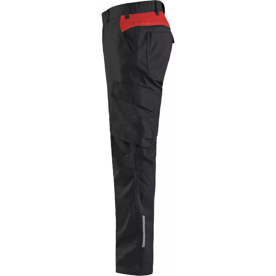 Blaklader 144418329956, Industry Stretch Work Trousers, Black/Red, image 2, gallery thumbnail