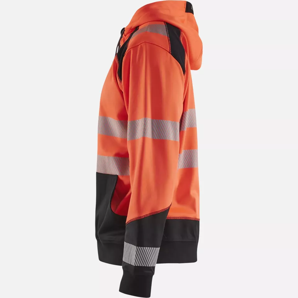 Blaklader 354625285599, High Vis Hooded Sweatshirt, Red/Black, image 3, gallery thumbnail