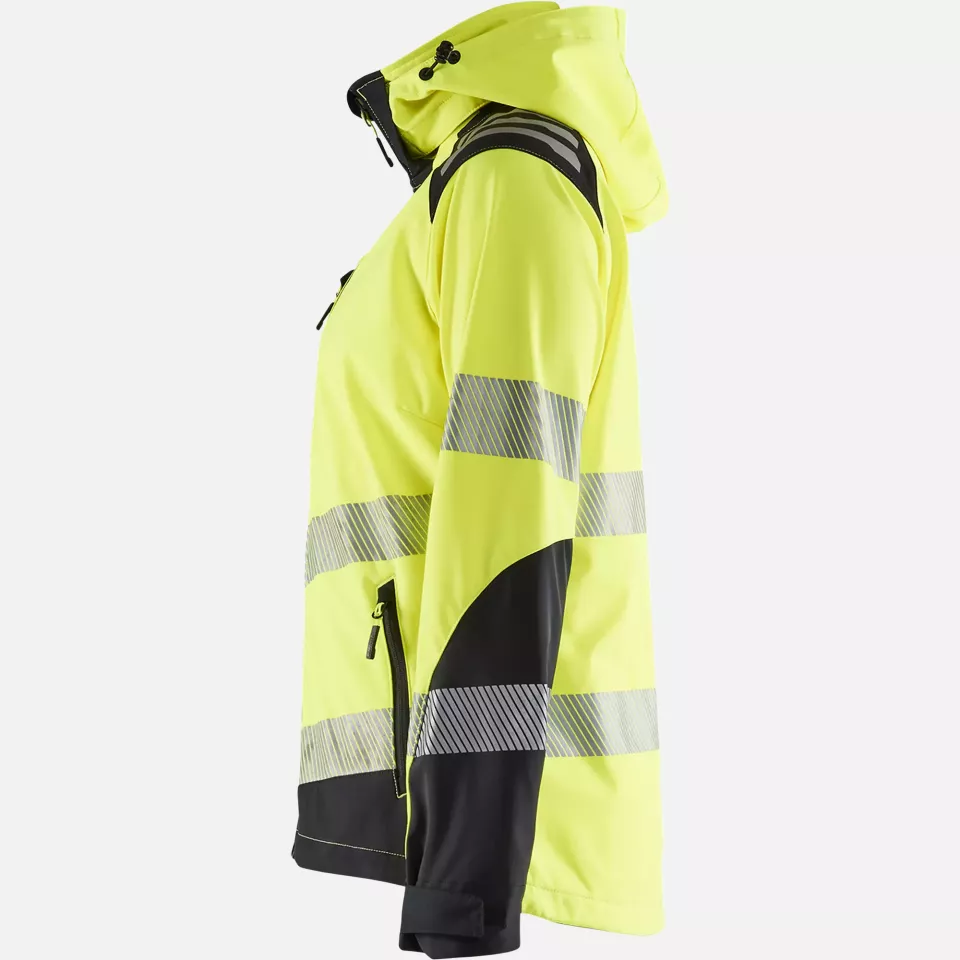 Blaklader 479125133399, High Vis Women's Softshell Jacket, Yellow/Black, image 3, gallery thumbnail