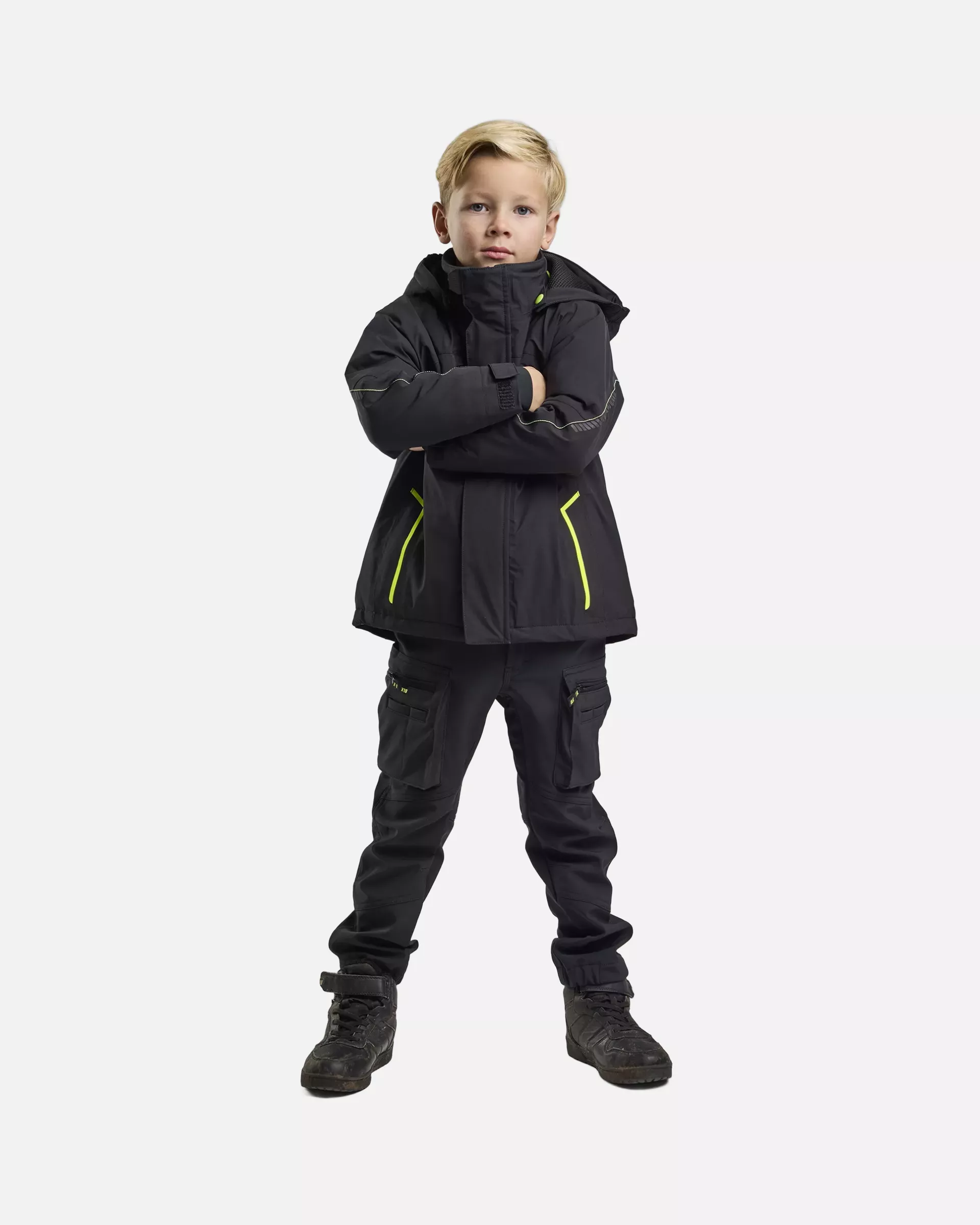Blaklader 521019179933, Children's Winter Jacket Stretch Lightly Lined, Black/High Vis Yellow, image 5