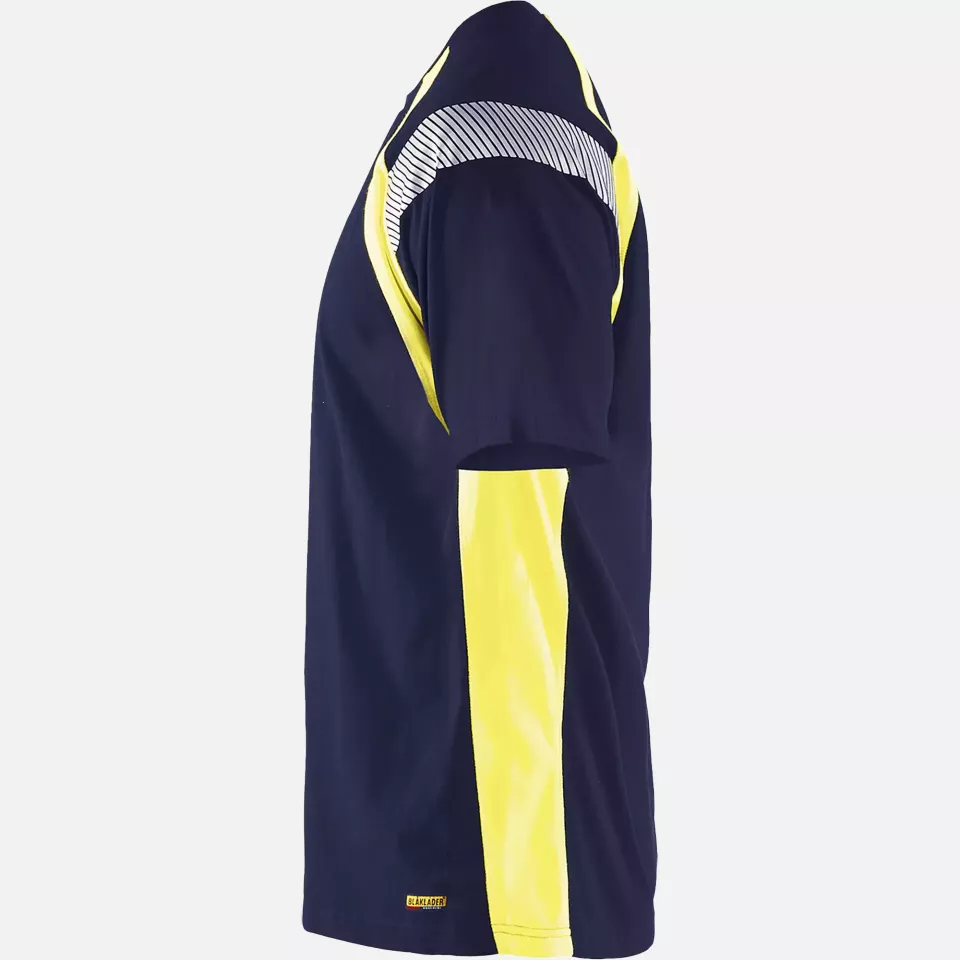 Blaklader 333210308833, T-Shirt, Navy/Yellow, image 3, gallery thumbnail