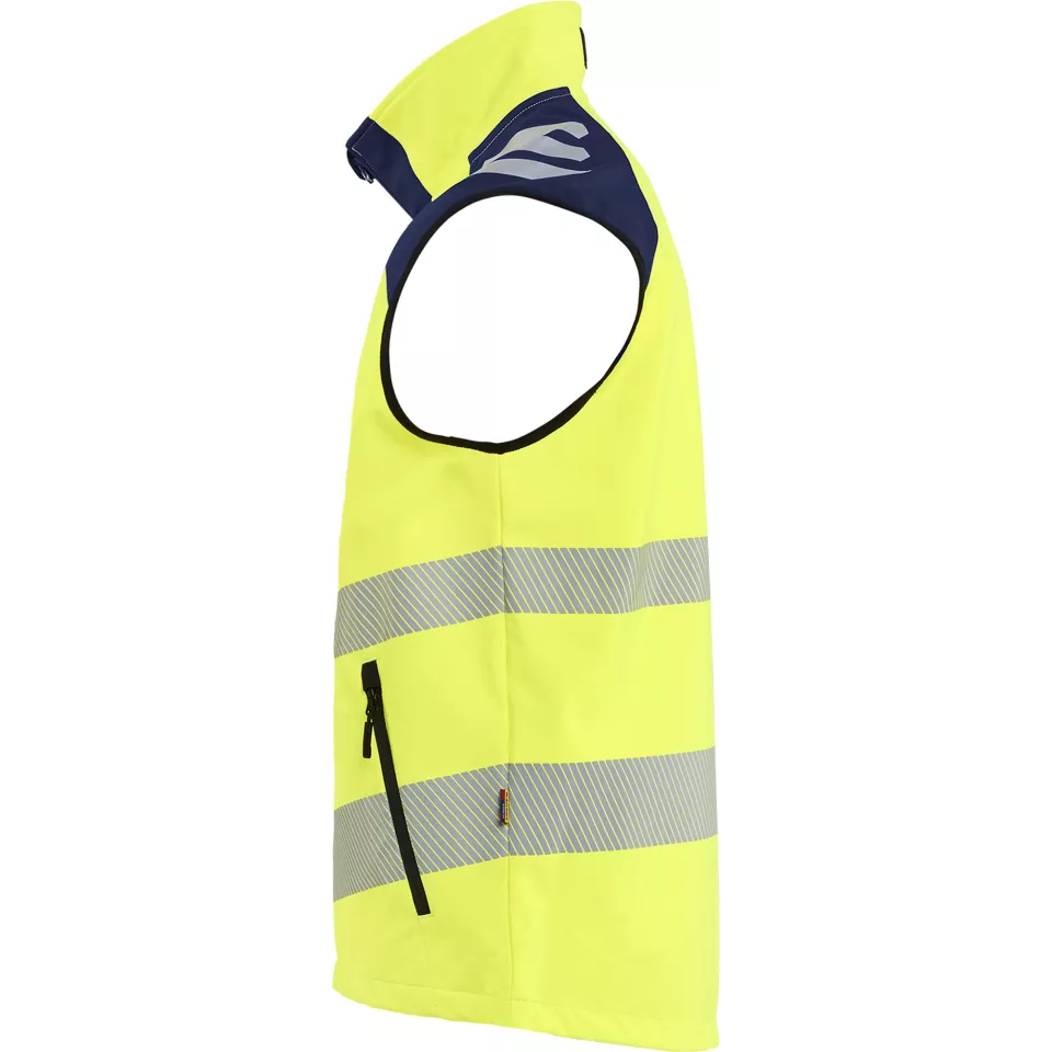 Blaklader 309125133389, High Vis Softshell Vest, High Vis Yellow/Navy Blue, image 2, gallery thumbnail