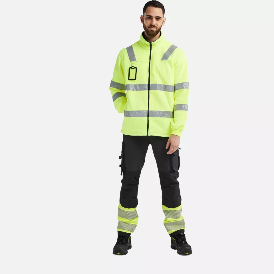 Blaklader 483325603300, High Vis Fleece Jacket, Yellow, image 4, gallery thumbnail