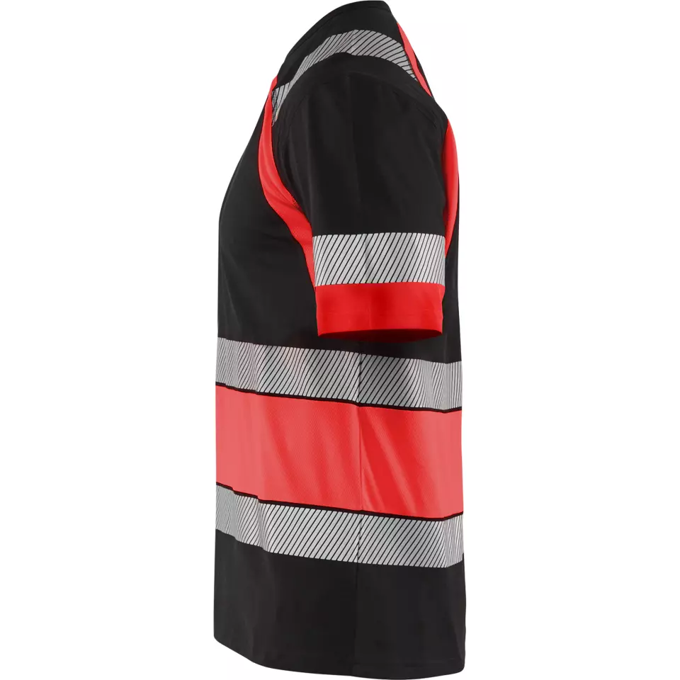 Blåkläder 342110309955, High Vis T-Shirt, Black/High Vis Red, image 3, gallery thumbnail