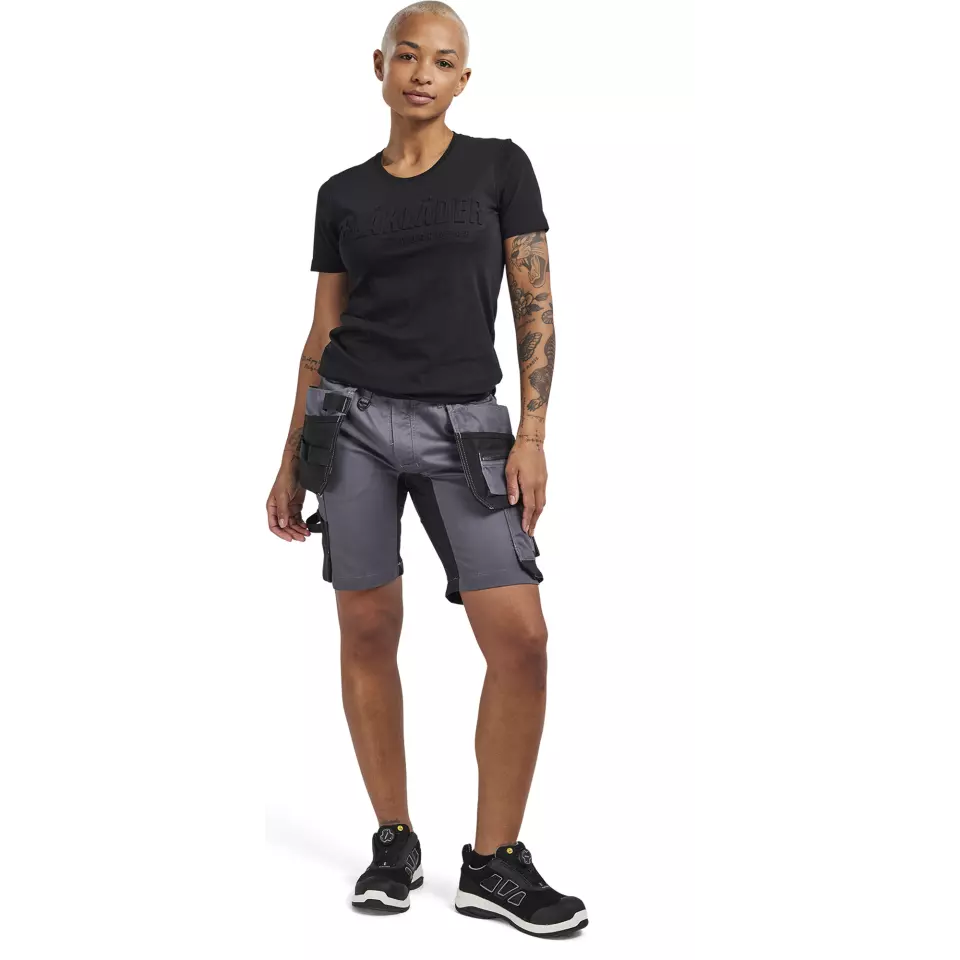 Blaklader 713318329600, Ladies Stretch Craftsman Shorts, Medium Grey, image 5, gallery thumbnail