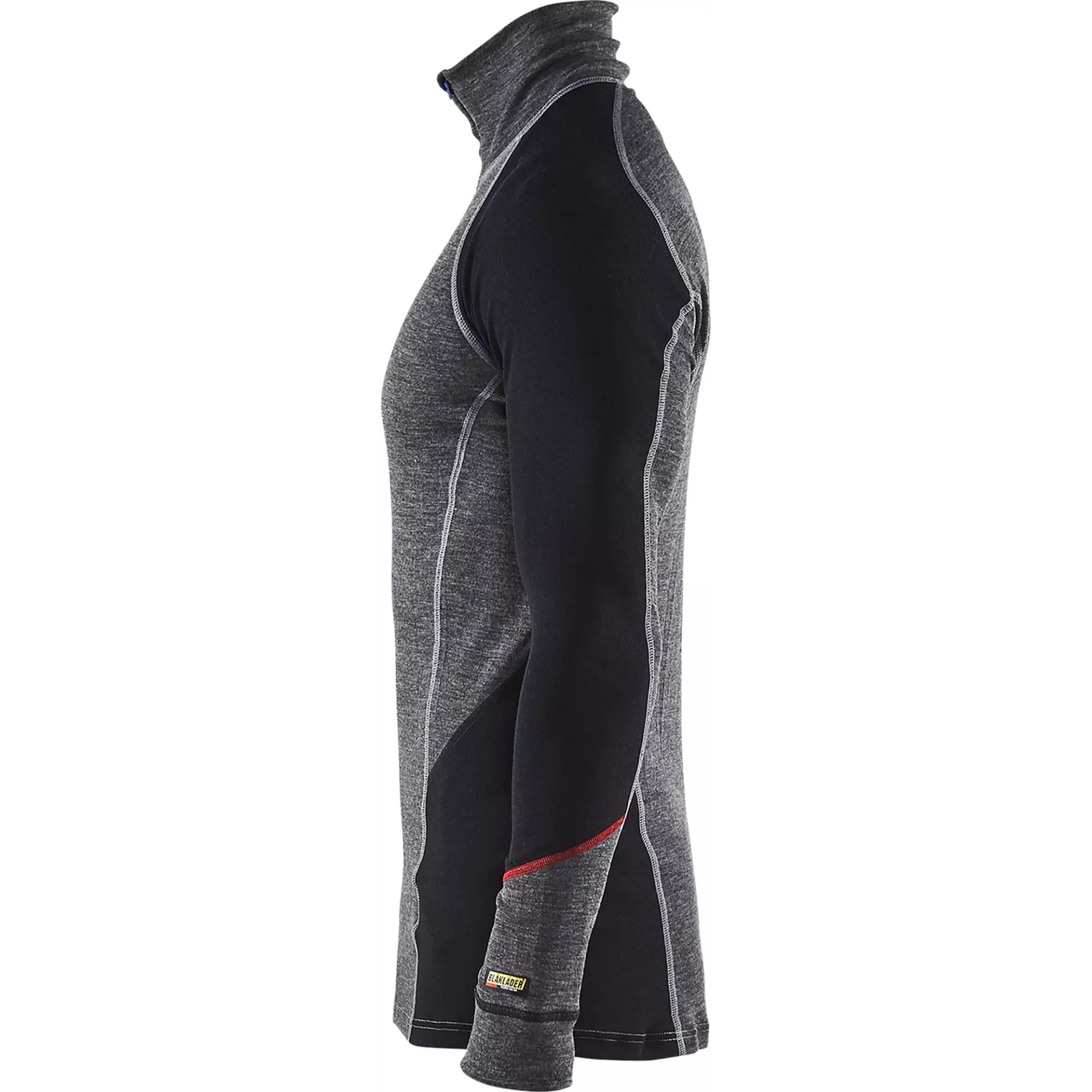Blaklader 469917369699, XWARM Merino Wool Zip Undershirt, Medium Grey/Black, image 2