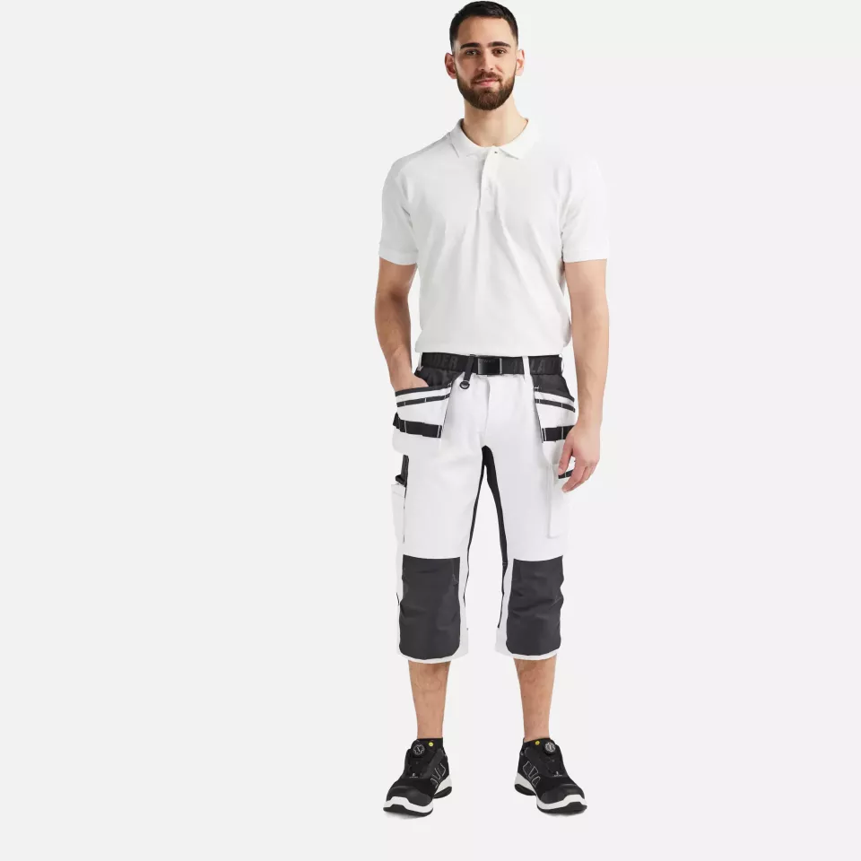 Blaklader 191213101099, Painter Pirate Stretch Shorts, White/Black, image 5, gallery thumbnail