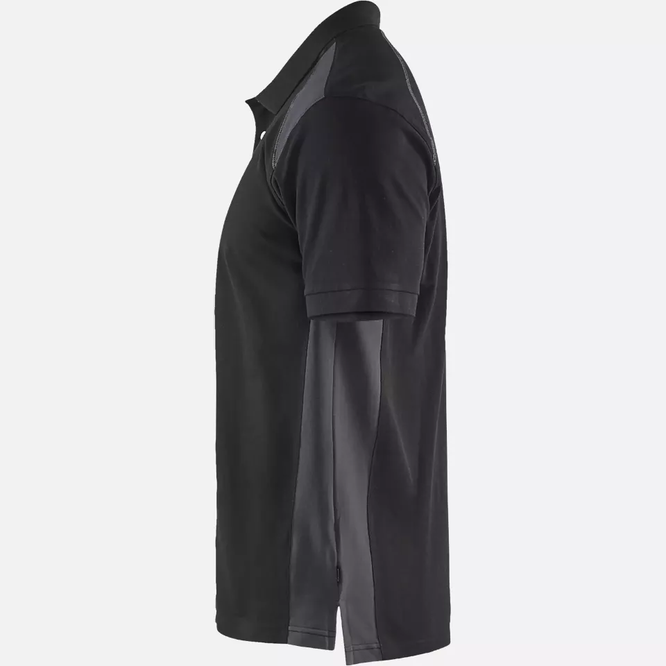 Blaklader 332410509996, Polo Shirt, Black/Medium Grey, image 3, gallery thumbnail