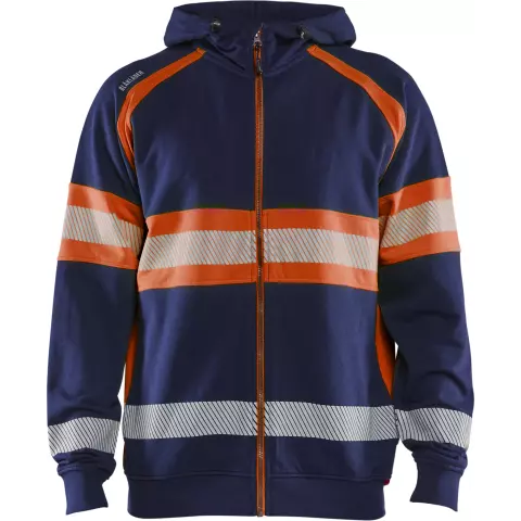Blaklader High Vis Hoodie Jacket, Navy Blue/Orange