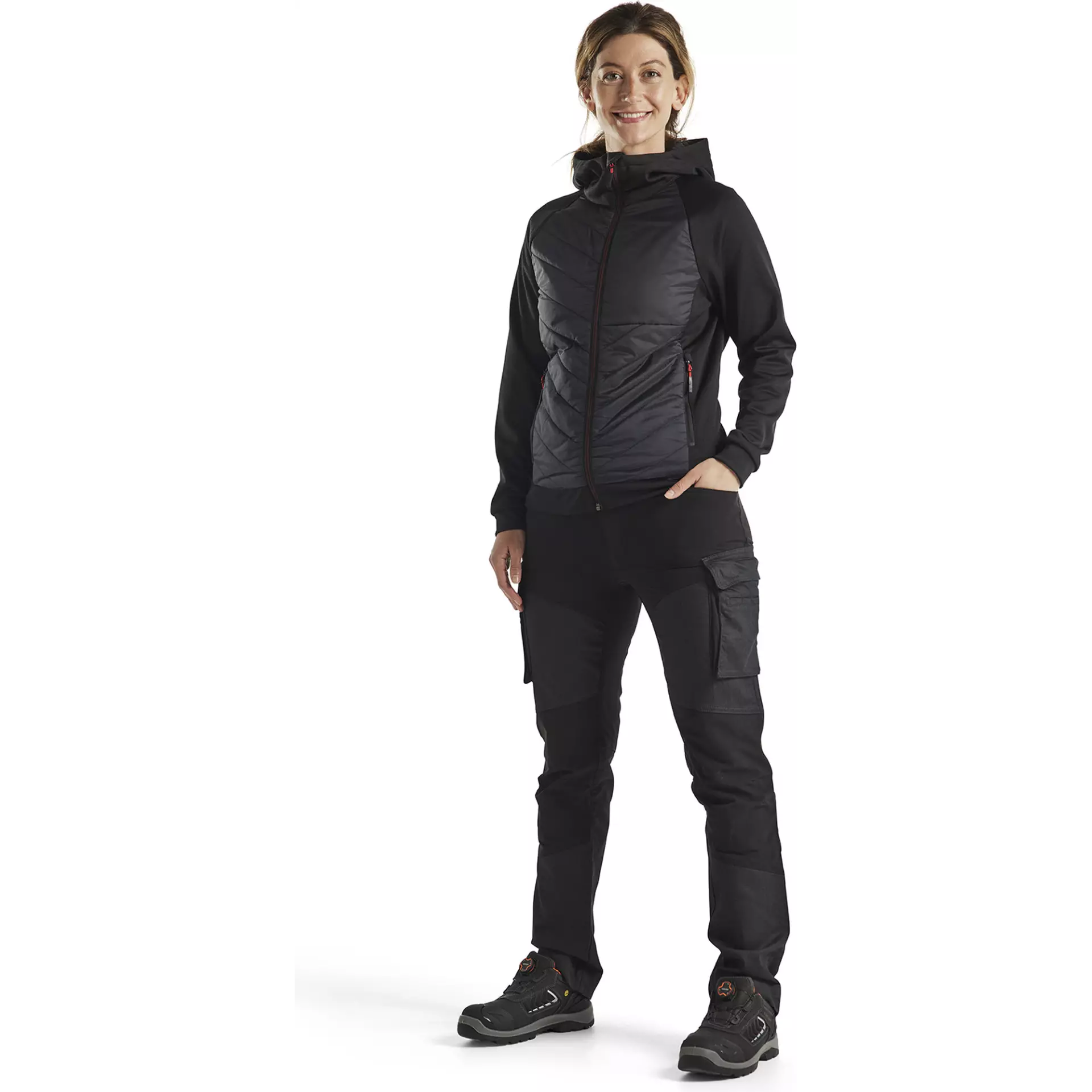 Blåkläder 346425269956, Ladies Hybrid Sweatshirt, Black/Red, image 5