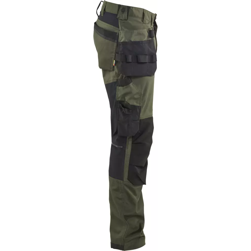 Blåkläder 175018324298, Stretch Craftsman Work Trousers, Forest Green/Black, image 2, gallery thumbnail