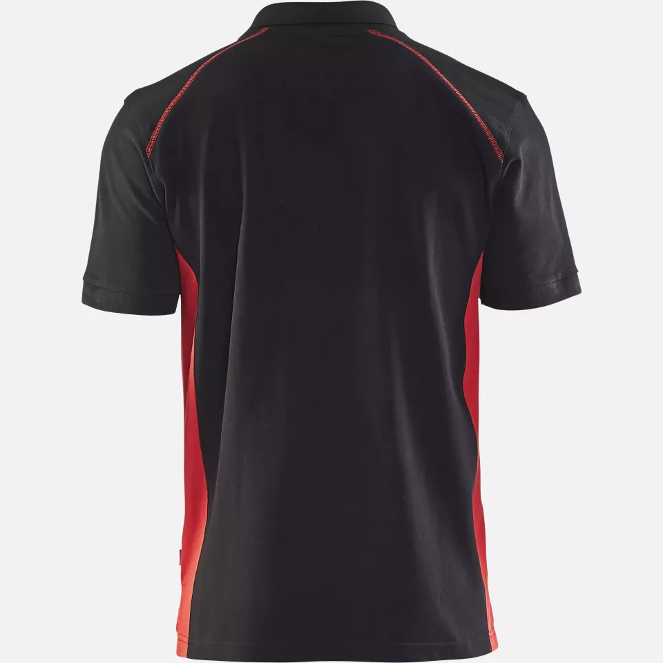 Blaklader 332410509956, Polo Shirt, Black/Red, image 4, gallery thumbnail