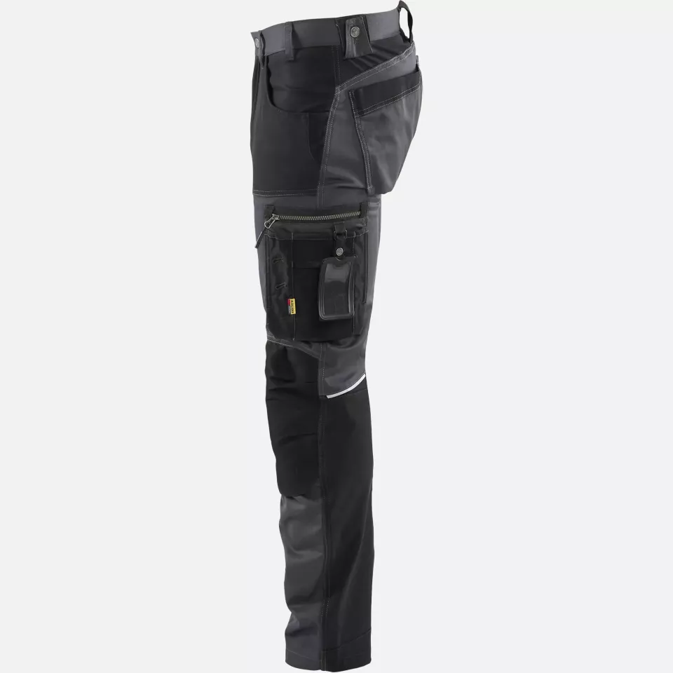 Blaklader 179918609699, Stretch Craftsman Work Trousers, Medium Grey/Black, image 3, gallery thumbnail