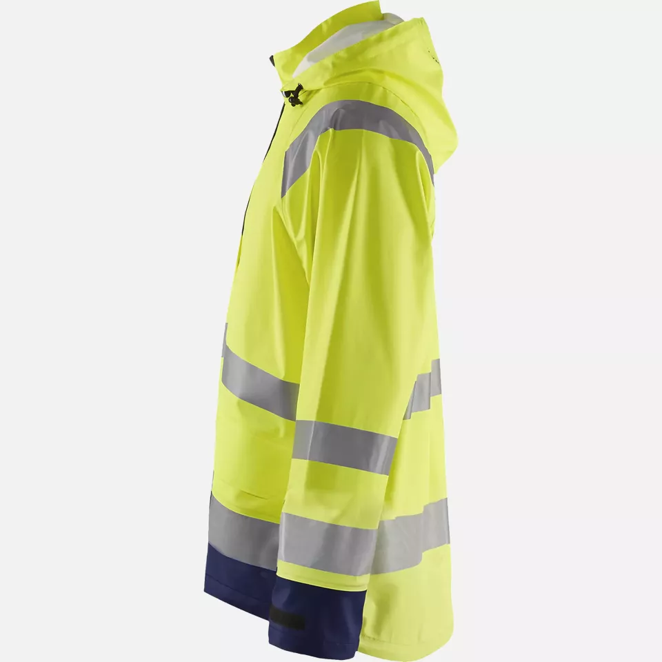 Blaklader 432320003389, High Vis Rain Jacket, Yellow/Navy Blue, image 4, gallery thumbnail