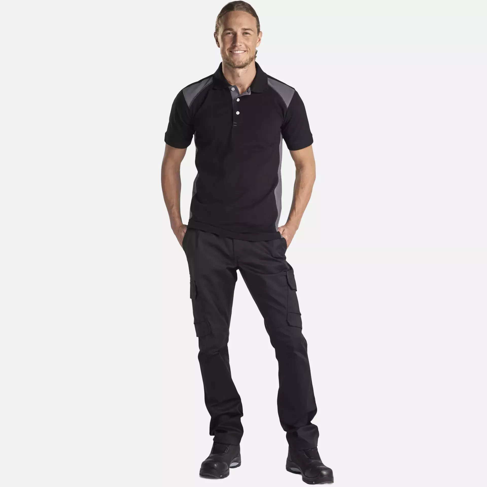 Blaklader 332410509996, Polo Shirt, Black/Medium Grey, image 5