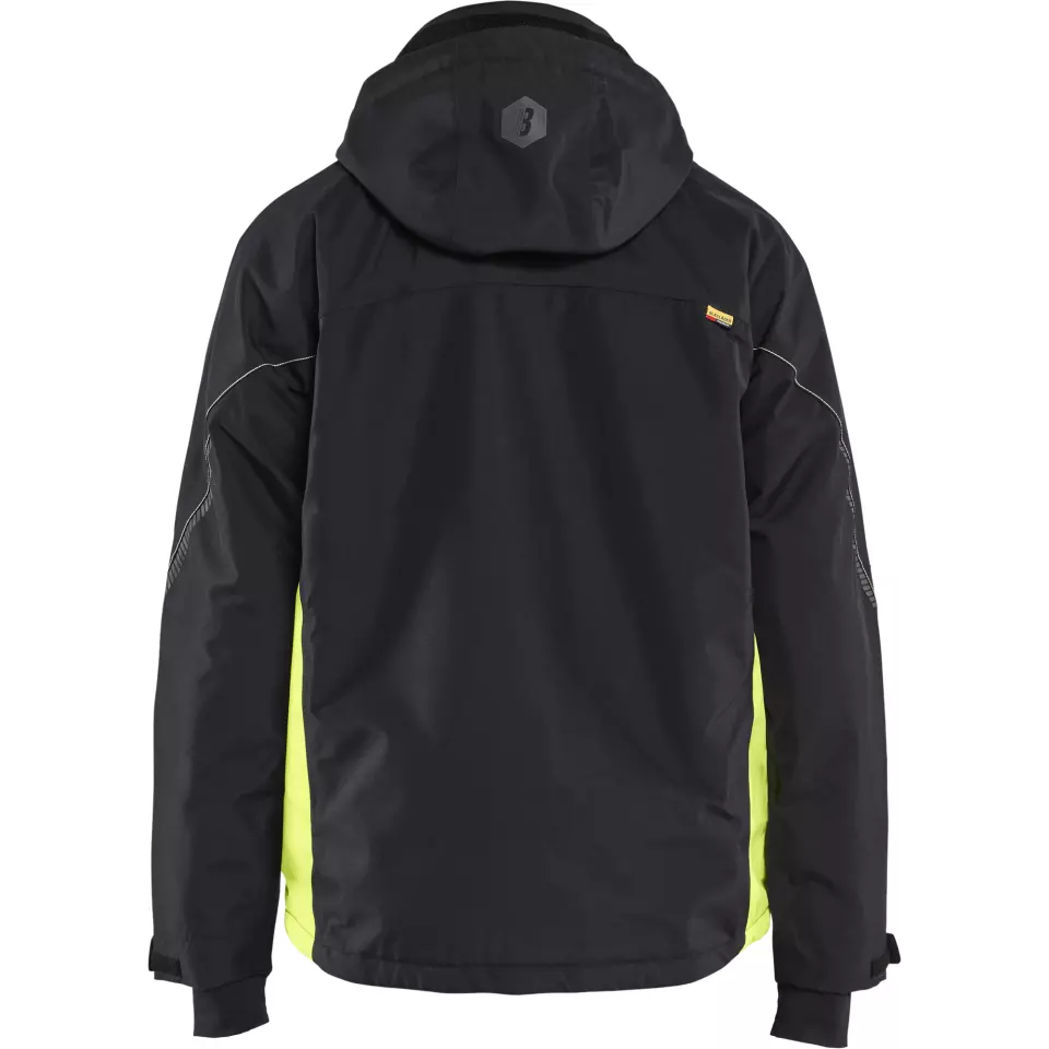 Blåkläder 489019779933, Lined Lightweight Winter Jacket, Black/Yellow, image 4, gallery thumbnail