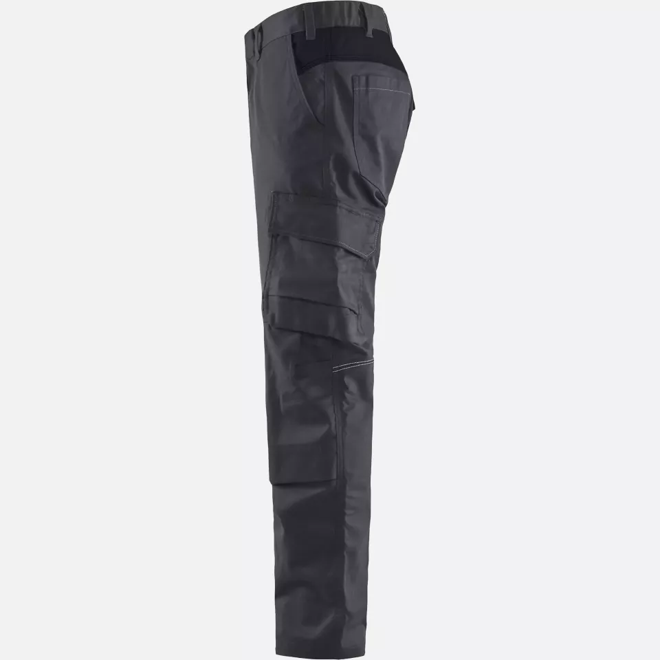 Blaklader 144818329699, Industrie Stretch Arbeitshose mit Kniepolstertaschen, Mittelgrau/Schwarz, image 3, gallery thumbnail