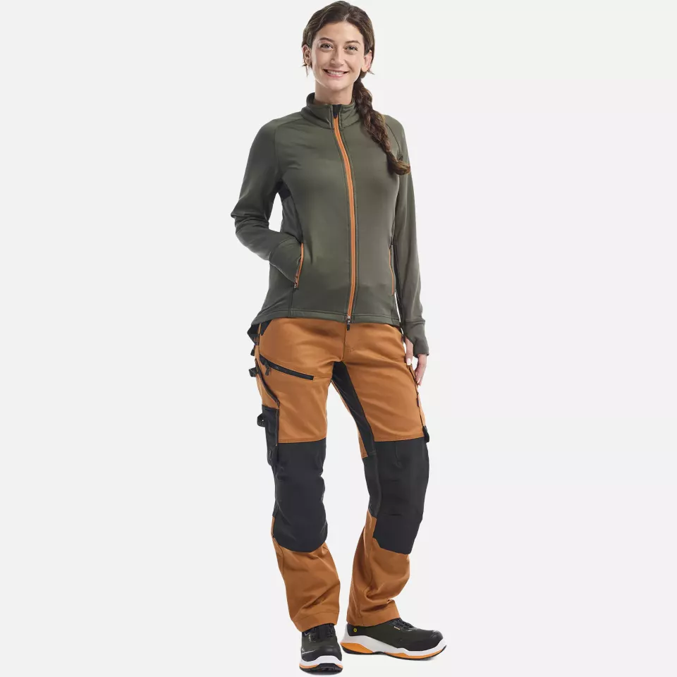 Blaklader 474525394240, STRIKER Women's Fleece Jacket, Forest Green/Rust, image 5, gallery thumbnail