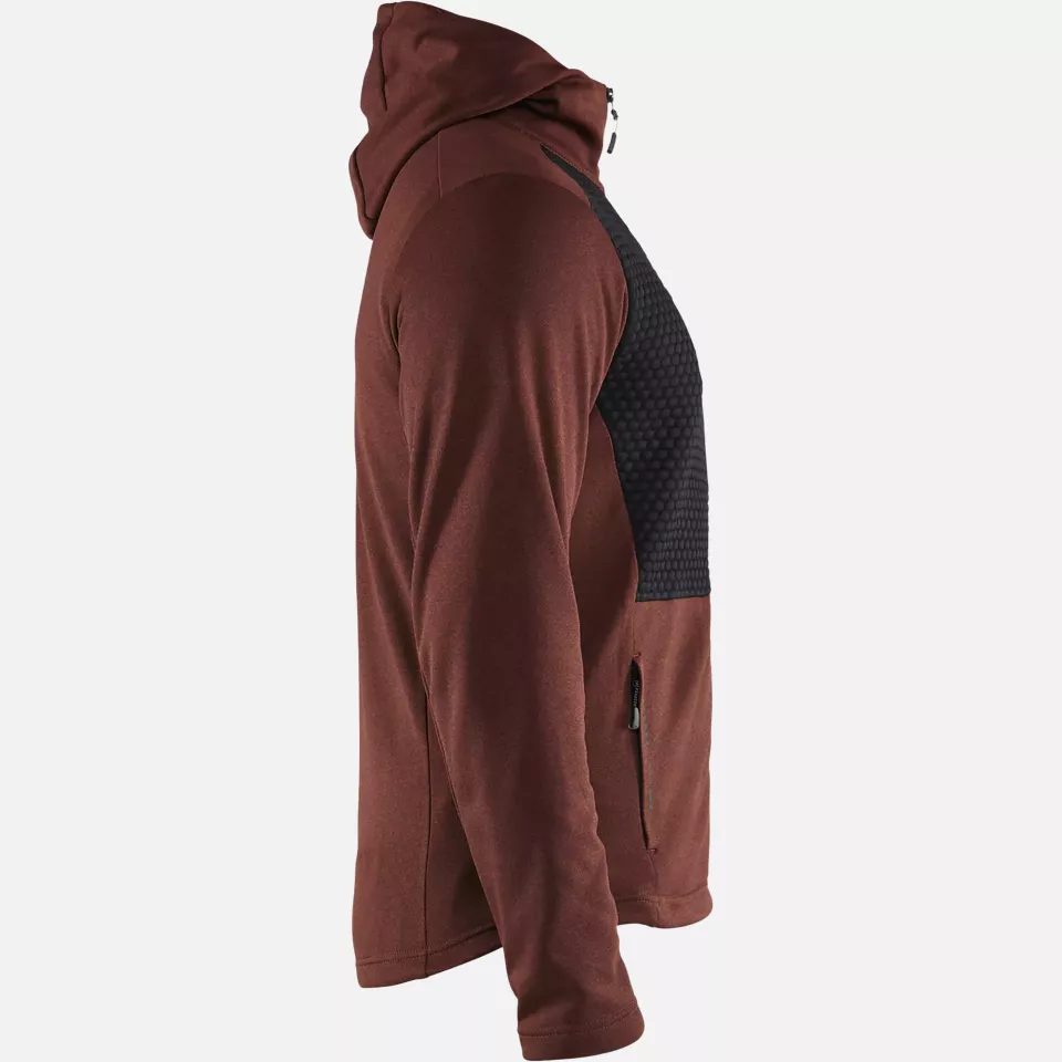 Blaklader 354025335999, Hooded Sweatshirt with Zipper, Rust Red/Black, image 2, gallery thumbnail